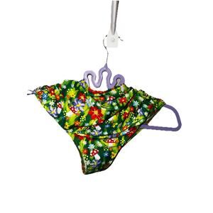 Sporlike Bikini Top Women Size M One Shoulder Ruffle Floral Green Swimsuit